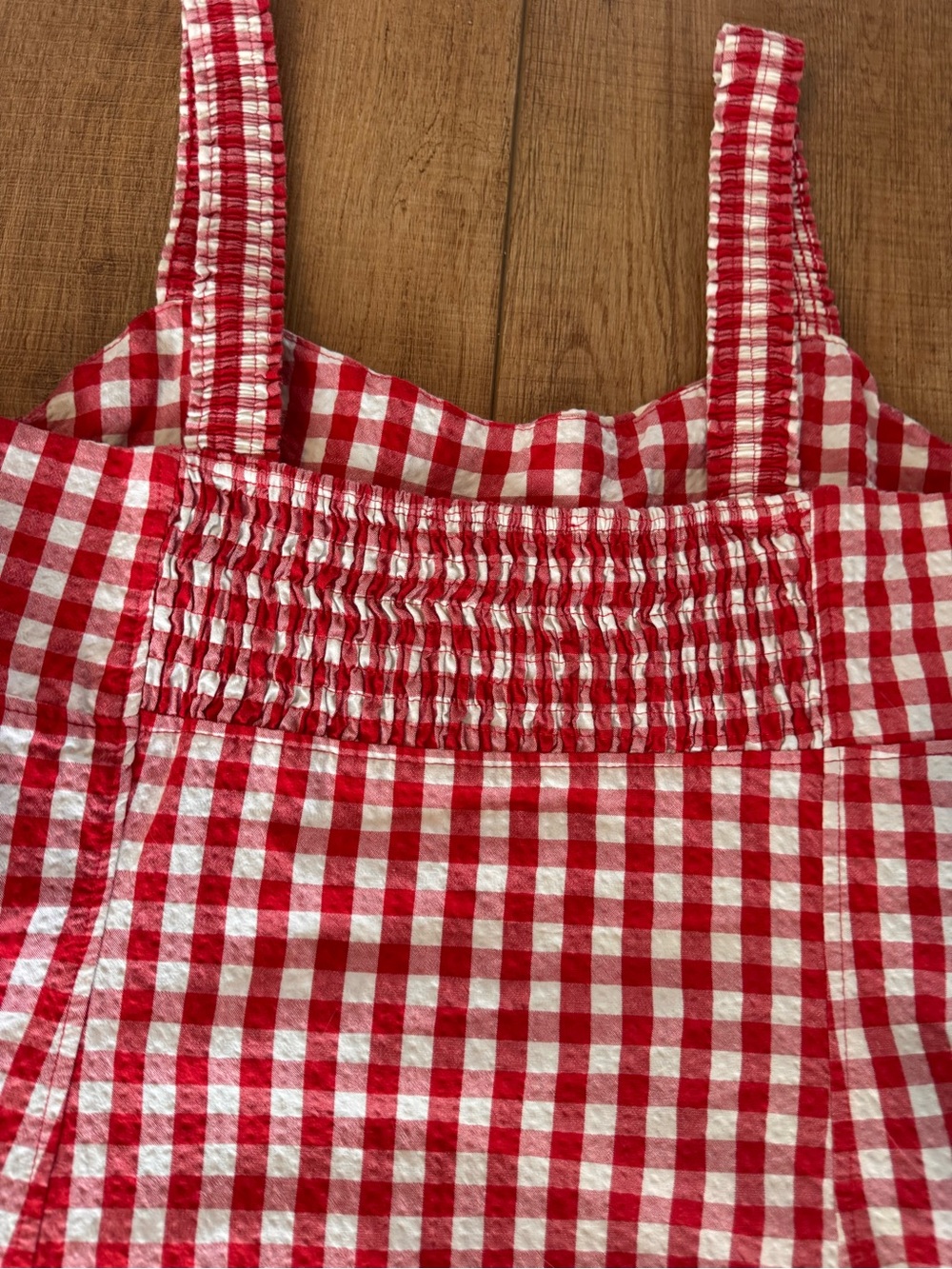 Zara Red White Gingham Sweetheart Cotton Mini Dress Size XL - Picture 5 of 10
